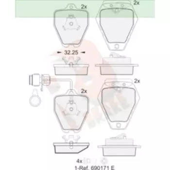 Дисковые тормозные колодки R BRAKE RB1691
