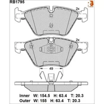 Дисковые тормозные колодки R BRAKE RB1795