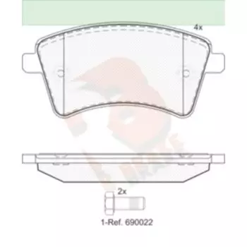 Дисковые тормозные колодки R BRAKE RB1854