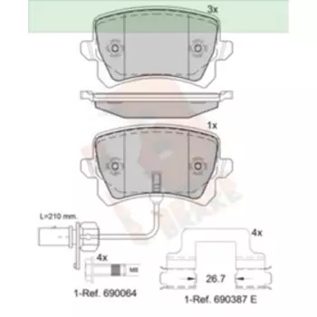 Дисковые тормозные колодки R BRAKE RB1857-203