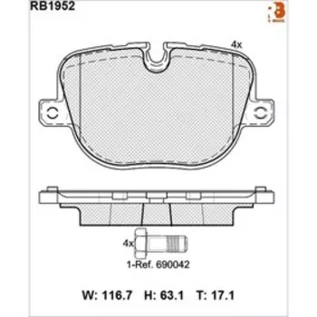 Дисковые тормозные колодки R BRAKE RB1952