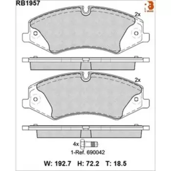Дисковые тормозные колодки R BRAKE RB1957