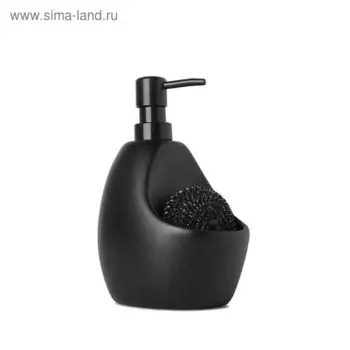 Диспенсер для мыла с подставкой для губки Joey, чёрный