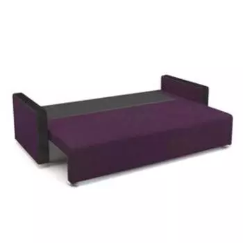 Диван «Алиса 4», еврокнижка, бельевой ящик, ткань рогожка, цвет bahama violet/marvel black