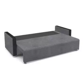 Диван «Алиса 4», еврокнижка, рогожка, цвет savana plus ash / мarvel dark brown
