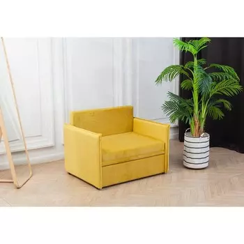 Диван-кровать «Марсель», механизм выкатной, велюр, цвет горчичный