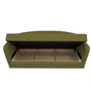 Диван-кровать с каретной стяжкой «Гарвард 2», велюр shaggy, цвет green