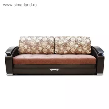 Диван прямой «Дубаи», ППУ, еврокнижка, цвет селфи 10 / скарлет браун / астор 536