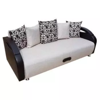 Диван прямой «Юпитер», ППУ, еврокнижка, шенилл/экокожа, цвет аслан бежевый