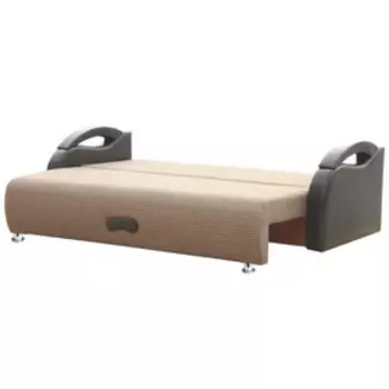 Диван прямой «Юпитер», ППУ, еврокнижка, рогожка/экокожа, цвет ратибор тёмный