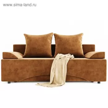 Диван прямой «Престиж», еврокнижка, ППУ, велюр, цвет селфи 10