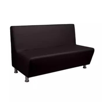 Диван офисный «Рон», экокожа, цвет черный глянец