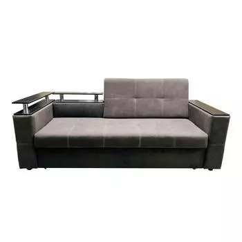 Диван прямой «ШЭЛФ», с полками, спальное место 13501950 мм, искусственная замша, цвет шоколад