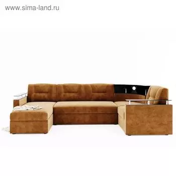 Диван «София 4», с подсветкой, механизм дельфин, угол правый, ЛДСП венге, цвет селфи 10