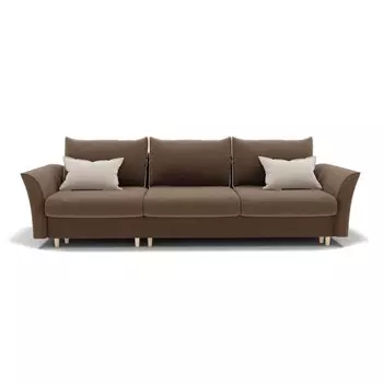 Диван-трансформер «Барселона 2», пантограф, угол левый, велюр, цвет селфи 03 / подушки 01