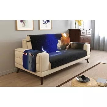 Дивандек на 2х местный диван с подлокотниками, размер 135x165 см + 30 см клапан