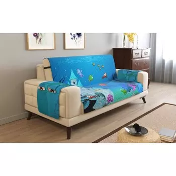 Дивандек на 2х местный диван с подлокотниками, размер 135x165 см + 30 см клапан