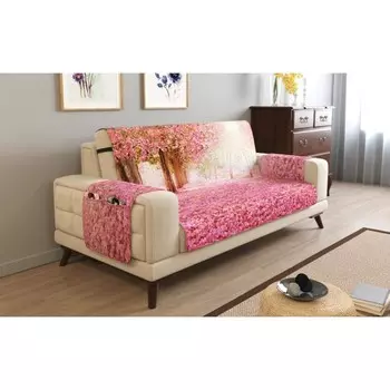 Дивандек на 2х местный диван с подлокотниками, размер 135x165 см + 30 см клапан