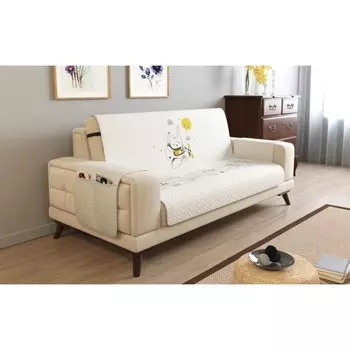 Дивандек на 2х местный диван с подлокотниками, размер 135x165 см + 30 см клапан