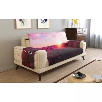 Дивандек на 2х местный диван с подлокотниками, размер 135x165 см + 30 см клапан