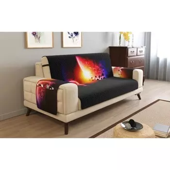 Дивандек на 2х местный диван с подлокотниками, размер 135x165 см + 30 см клапан