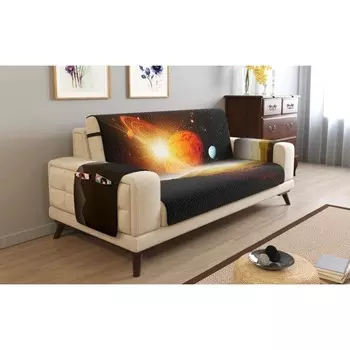 Дивандек на 2х местный диван с подлокотниками, размер 135x165 см + 30 см клапан