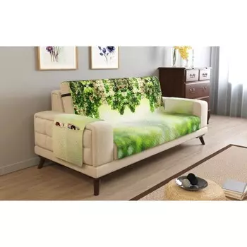 Дивандек на 3х местный диван с подлокотниками, размер 195x165 см + 30 см клапан