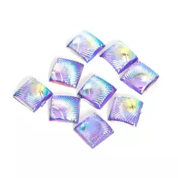 Дизайн пластиковый TNL, квадратный, фиалковый, 10 шт