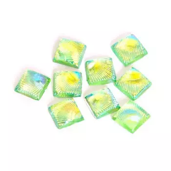 Дизайн пластиковый TNL, квадратный, салатовый, 10 шт