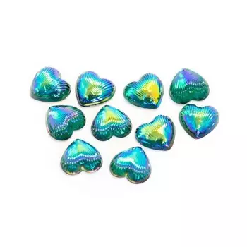 Дизайн пластиковый TNL «Сердце», павлин, 10 шт