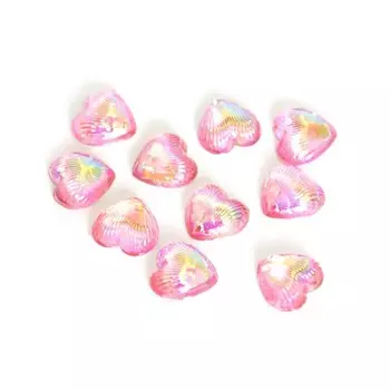 Дизайн пластиковый TNL «Сердце», розовый, 10 шт