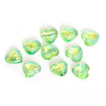 Дизайн пластиковый TNL «Сердце», салатовый, 10 шт