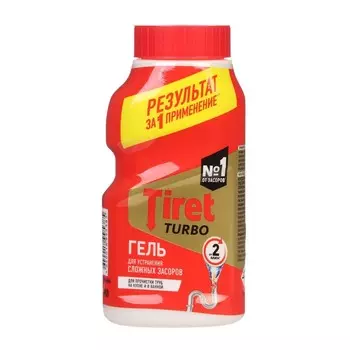 Для удаления засоров в канализационных трубах, Tiret "Турбогель", 200 мл
