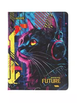 Дневник школьный 1-11 класс, deVENTE. Label. Cyber Cat, искусственная кожа, антивандальный