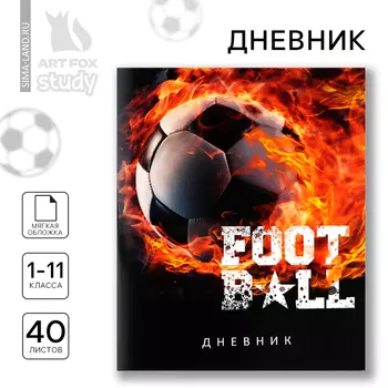 Дневник школьный 1-11 класс, в мягкой обложке, 40 л «Футбол»