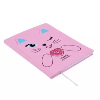 Дневник школьный для 1-11 класса, Kitty, твёрдая обложка, искусственная кожа, блок 80 г/м2, ляссе