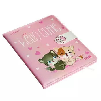 Дневник универсальный 1-11 класса Hello Cutie. Kitty, твёрдая обложка с поролоном, искусственная кожа, ляссе, блок 80 г/м2