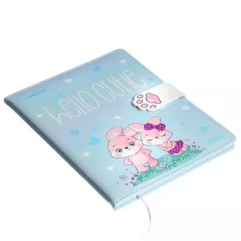 Дневник универсальный 1-11 класса Hello Cutie. Rabbit, твёрдая обложка с поролоном, искусственная кожа, ляссе, блок 80 г/м2