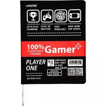 Дневник универсальный для 1-11 класса 100% Gamer, интегральная обложка, искусственная кожа, ляссе, 80 г/м2
