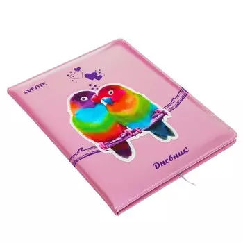 Дневник универсальный для 1-11 класса Lovebirds, твёрдая обложка, искусственная кожа, с поролоном, ляссе, 80 г/м2