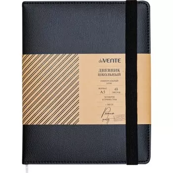 Дневник универсальный для 1-11 класса Black, твёрдая обложка, искусственная кожа, с поролоном, ляссе, 80 г/м2