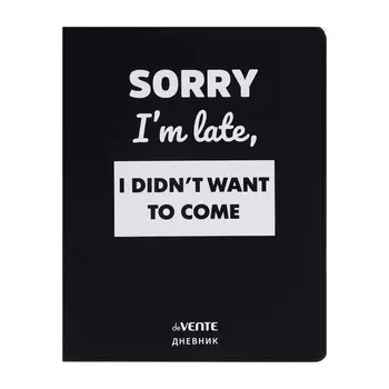 Дневник универсальный для 1-11 класса Sorry, I'm late, интегральная обложка, искусственная кожа, шелкография, ляссе, 80 г/м2