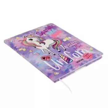 Дневник универсальный для 1-11 класса Unicorn, твёрдая обложка, искусственная кожа, с поролоном, ляссе, 80 г/м2