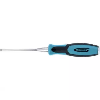 Долото-стамеска Gross PIRANHA 25001, двухкомпонентная эргономичная рукоятка, 140х6 мм