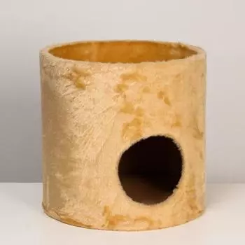 Дом круглый с лежаком, 40 х 40 х 40 см, бежевый