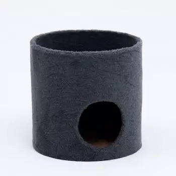 Дом круглый с лежаком, 40 х 40 х 40 см, серый