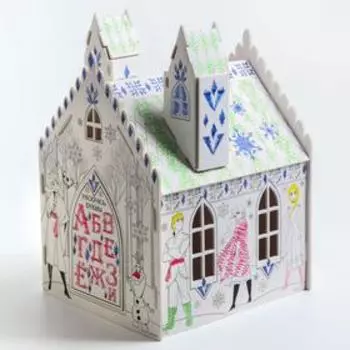 Дом-раскраска 3 в 1 «Холодное сердце», замок, набор для творчества, 16 18 22 см