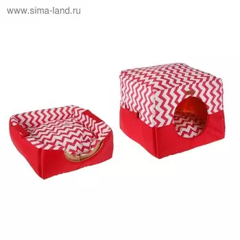 Дом-трансформер "Зиг-заг", 45 х 45 х 36 см, красный