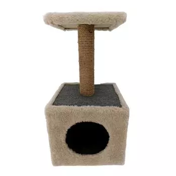 Домик для животных, 30 х 30 х 59 см, джут, тёмно-бежевый