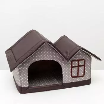 Домик двойной «Вилла». 533337 см, бязь, бежево-коричевый